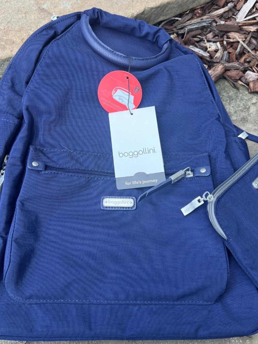 Baggaliini everyday backpack navy blue includes RIFD wallet NWT - Picture 16 of 16